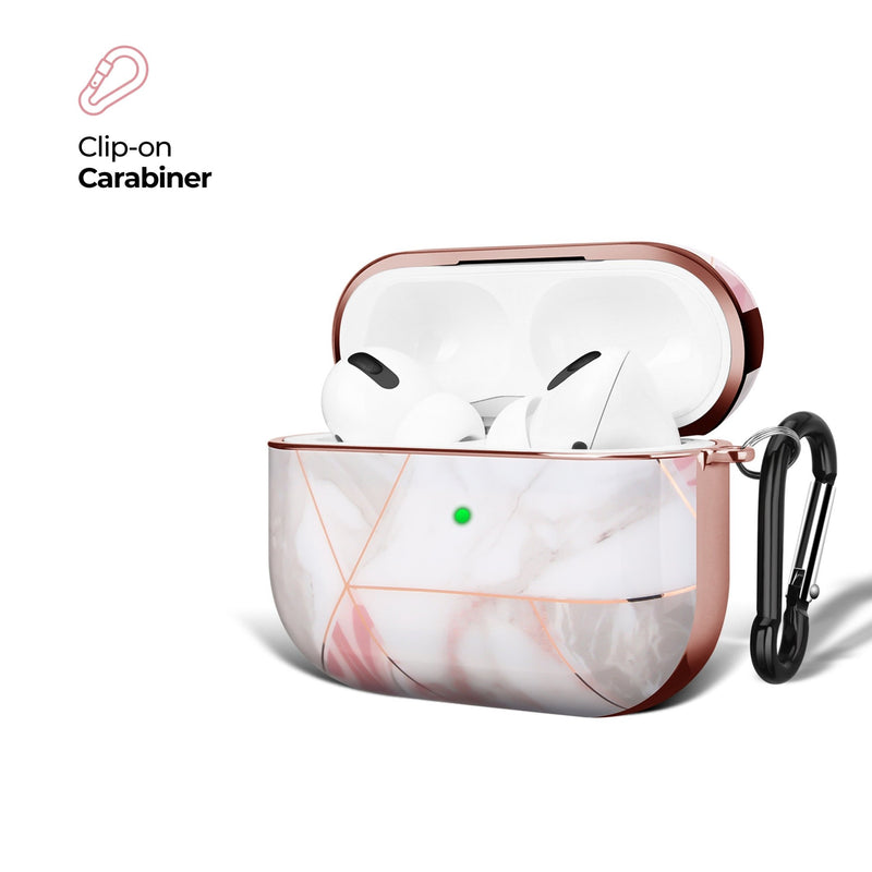 Pink Geometric Marble AirPods Case - Creamcy Cases