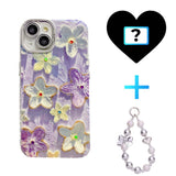 Purple Blooms Floral iPhone Case w/ Crystal Lens Protector - CREAMCY
