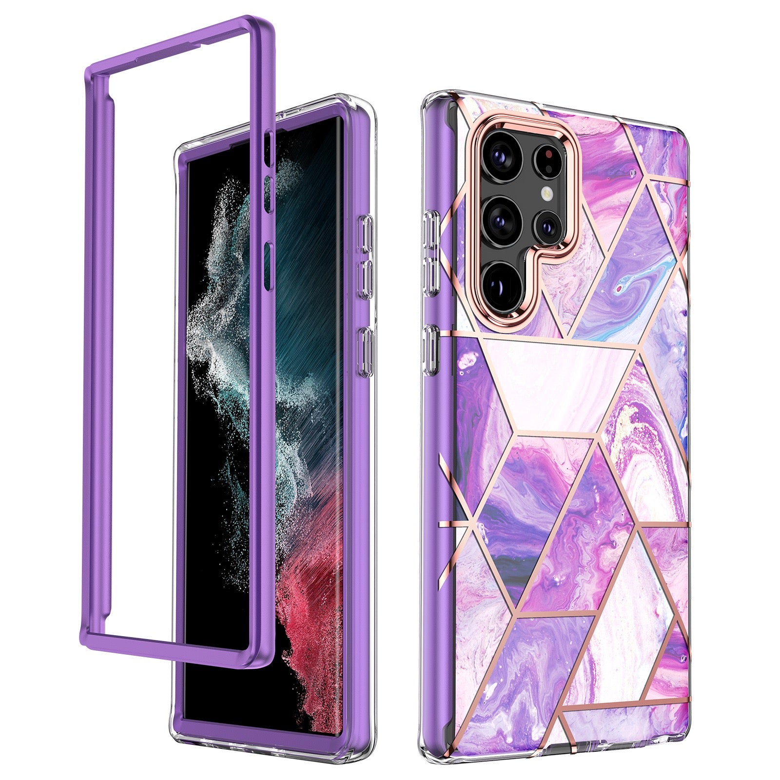 Purple Geometric Marble Samsung Galaxy Case - Creamcy.com – CREAMCY
