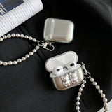 Silver Teddy Bear AirPods Case With Keychain - Creamcy Cases